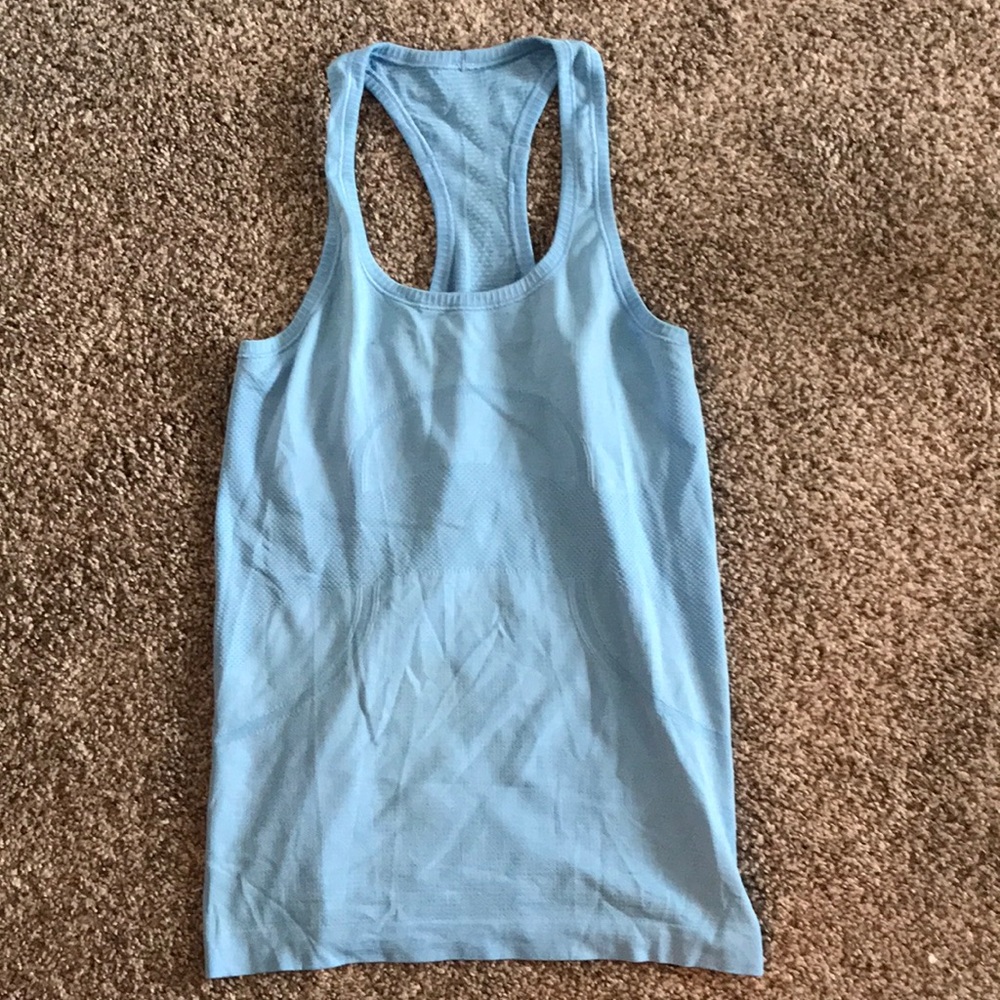 Baby blue lululemon tank top